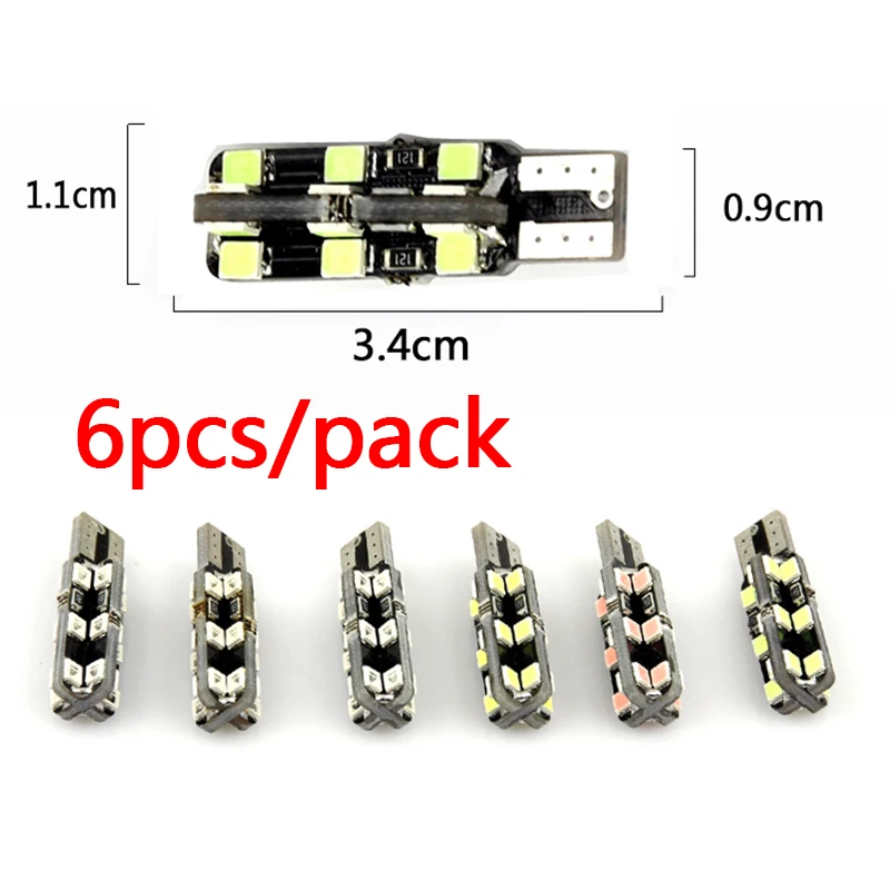 

6pcs T10 LED Front Parking Sider Marker Light Bulb Lamp Source for Kia Rio 2 K2 Ceed K3 K5 Forte Sportage Cerato Carens Sorento
