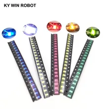 100 шт = 5 цветов x20шт 1206 SMD светодиодный светильник посылка красный белый зеленый синий желтый 1206 светодиодный комплект оранжевый теплый белый