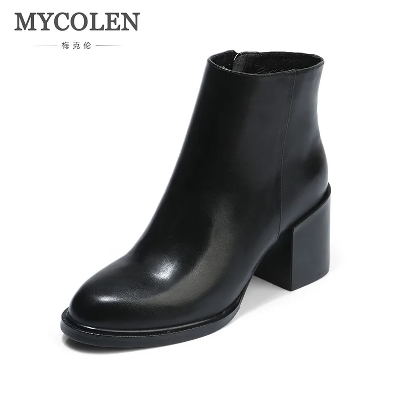 MYCOLEN Black New Fashion High Heels Ankle Comfortable Chelsea Boots Women Autumn Winter 2018 Platform Shoes Woman Botas Mujer MYCOLEN Black New Fashion High Heels Ankle Comfortable Chelsea Boots Women Autumn Winter 2018 Platform Shoes Woman Botas Mujer