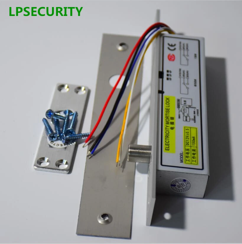 LPSECURITY Fail secure DC12V Засов Электрический заглушка болт узкий дверной замок системы управления доступом 5 проводов Таймер низкий темп замок выключение питания