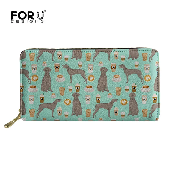 Y4035Z21 FORUDESIGNS Weimaraner печати кожа для женщин женские кошельки Футляр для карт, Дамский кошелек телефон карман portefeuille femme cartera - Цвет: Y4035Z21