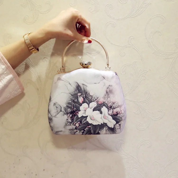 Модная кожаная сумочка с цветочным узором и бриллиантами, Женская Оригинальная дизайнерская сумочка, вечерняя сумочка-клатч, роскошный свадебный кошелек, Женский кошелек M1352