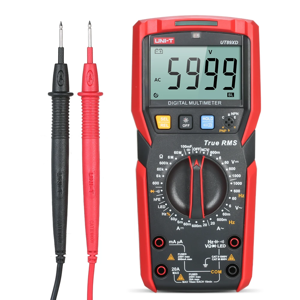 

UT89X UT89XD True RMS Digital Multimeter 20A High Current Digital Multimeter NCV Capacitor Triode Temperature Test