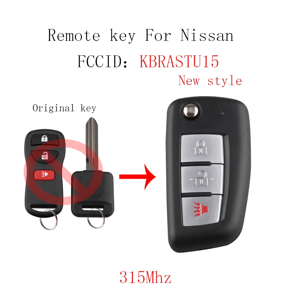 Новый стиль 3 кнопки дистанционного ключа автомобиля 315 МГц для Nissan Versa 2007 2013 Xterra