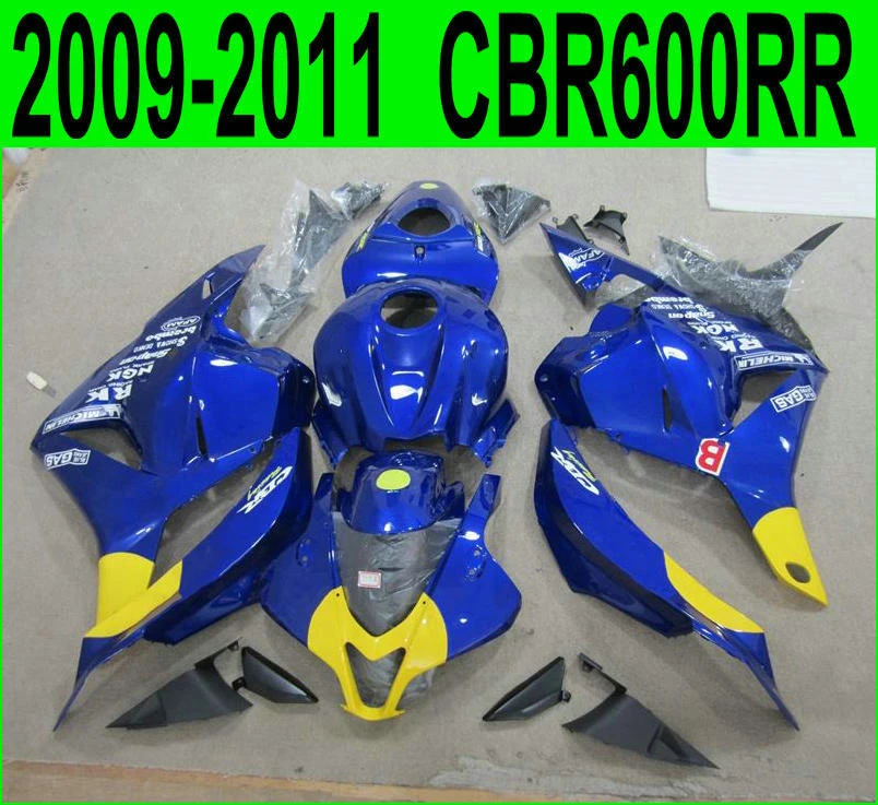 100% подходит для Honda CBR600RR 2009/2011/2012 (синий желтый) cbr 600rr 09*10 11 комплект обтекателей SZ76