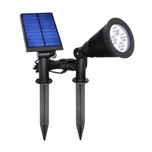Solar Powered 4 LED Seperated Spot Light Waterproof Outdoor lighting Wall Light Security Path Lights/ Landscape Flag Pole lamps