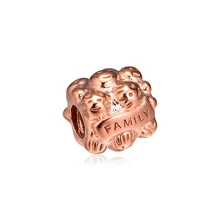 Подходит для Pandora Браслеты Семейные Подвески с розовым золотом цвет Серебро 925 пробы-ювелирные изделия бусины