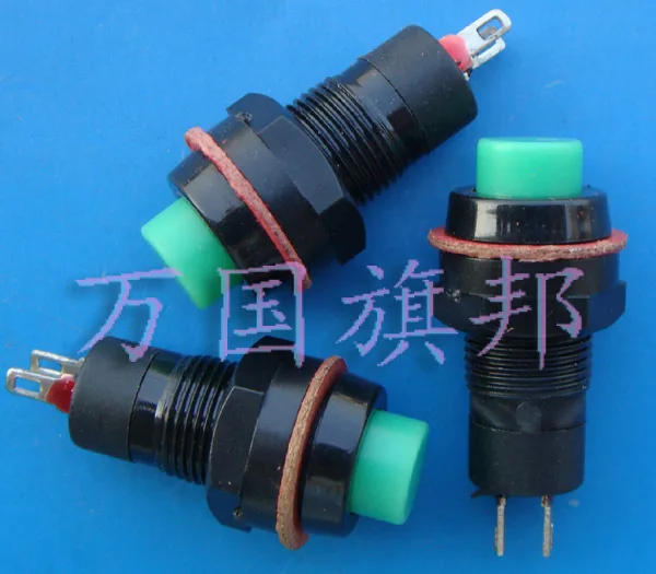 

Delivery. Free button switch button switch mounting hole DS-213 no lock 10mm green button