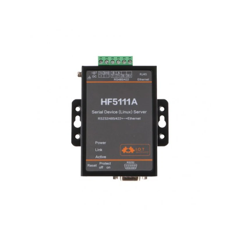  HF5111A Industrial RJ45 RS232/485/422 Serial Ethernet Connector Linux Serial Port Server Converter 