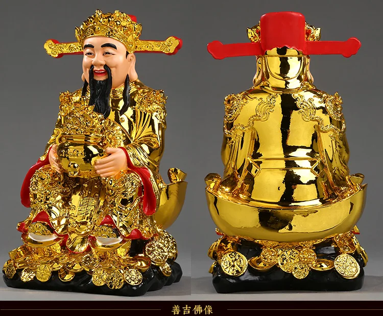 deus da riqueza caishen feng shui estátua
