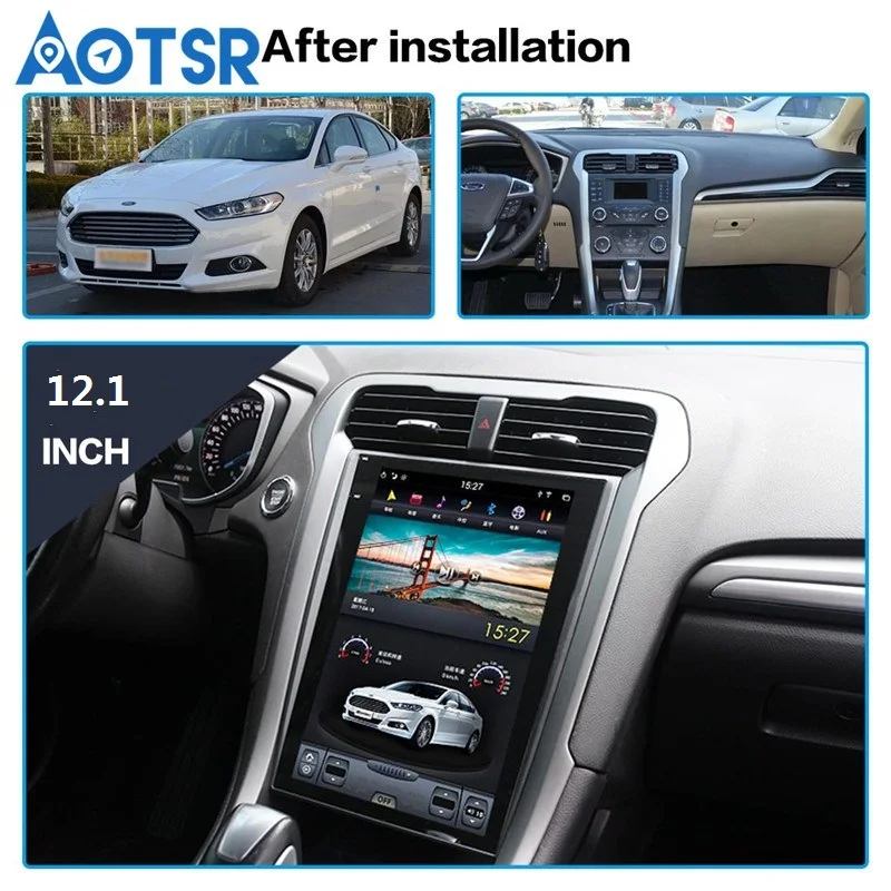 Excellent 12.1" pure Android 8.1 4+64G Car No DVD Player GPS Navigation For Ford Mondeo Fusion MK5 2013+ stereo auto unit multimedia Radio 2