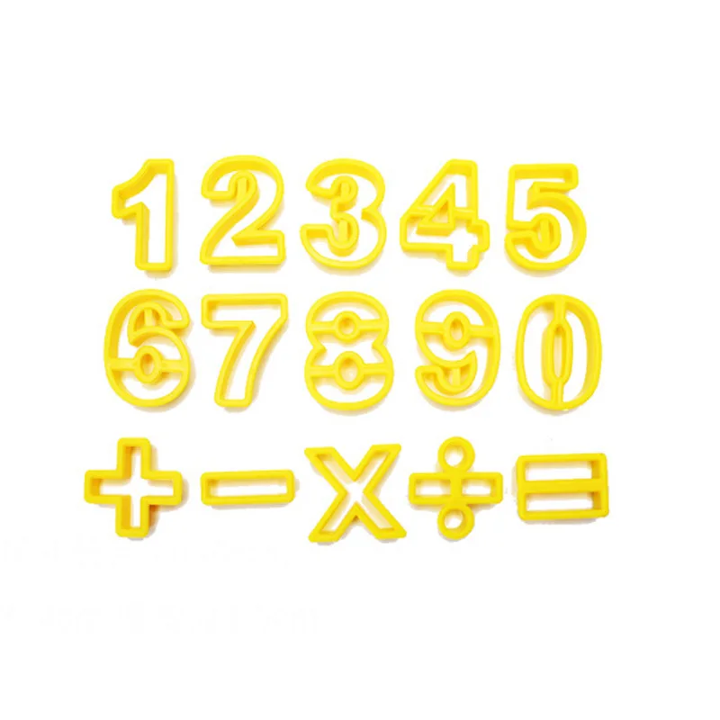 

15PCS/SET Plastic Numeral Cookie Cutter Number Digital Symbol Cookie Stamp Biscuit Mold Fondant Cake Mold Baking Tools Kitchen