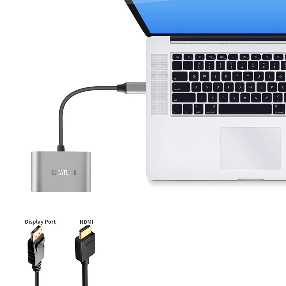 Type C 3.1 To Displayport DP HDMI 4K Splitter USB-C TYPE-C 3.0 AUX Extension Cable Display Port Converter Thunderbolt 3 HUB Dock