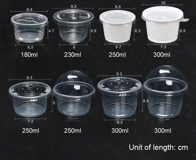 100 шт чашки для пудинга одноразовая пластиковая чашка Крышка силиконовая миска для десерта маленькую коробочку дома вечерние свадебные выпечки сливы 1/2/3/4/5/6/8/10 унций