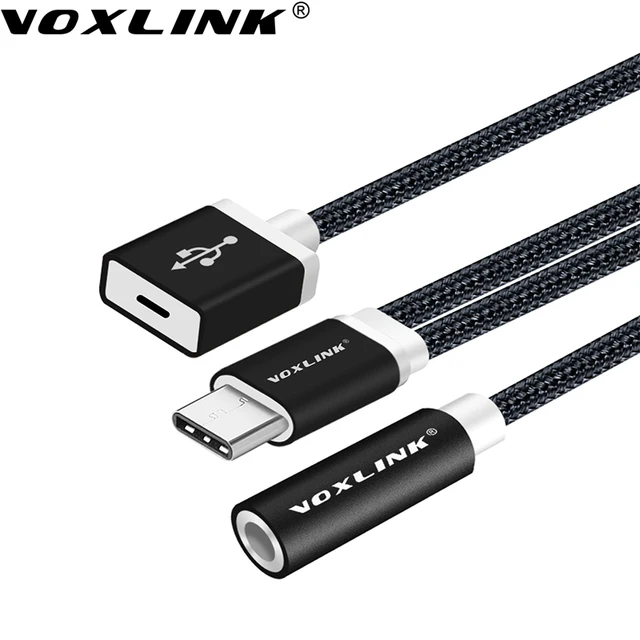 Voxlink écouteurs Audio Câble Usb Type C à 35mm Jack Casque