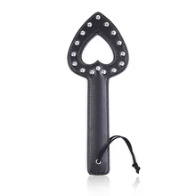 Heart Shape SM Flogger Whip Spanking Paddle Beat Submissive Slave Game Fetish Black BDSM Torture Gear Sex Toy