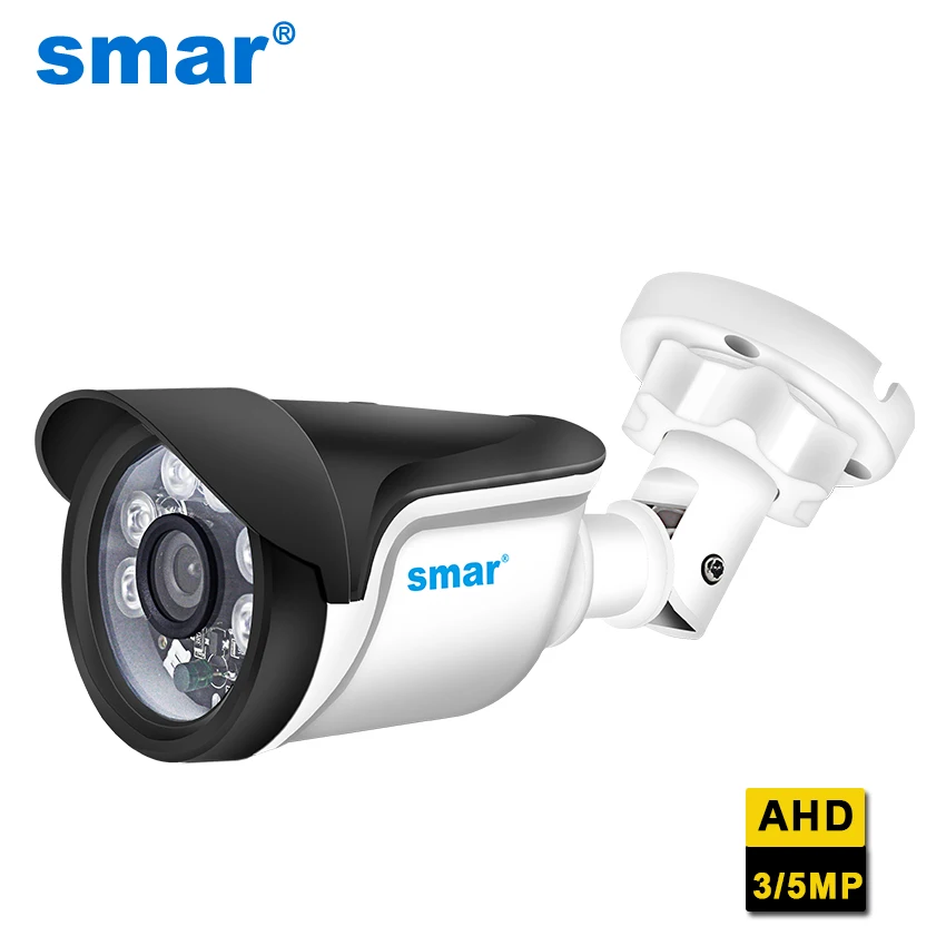 Tanie Smar nowy Super HD 3MP 5MP kamera ahd wodoodporna 6 * Nano IR LEDS kamera ochrony AHDH System nadzoru wideo z uchwytem
