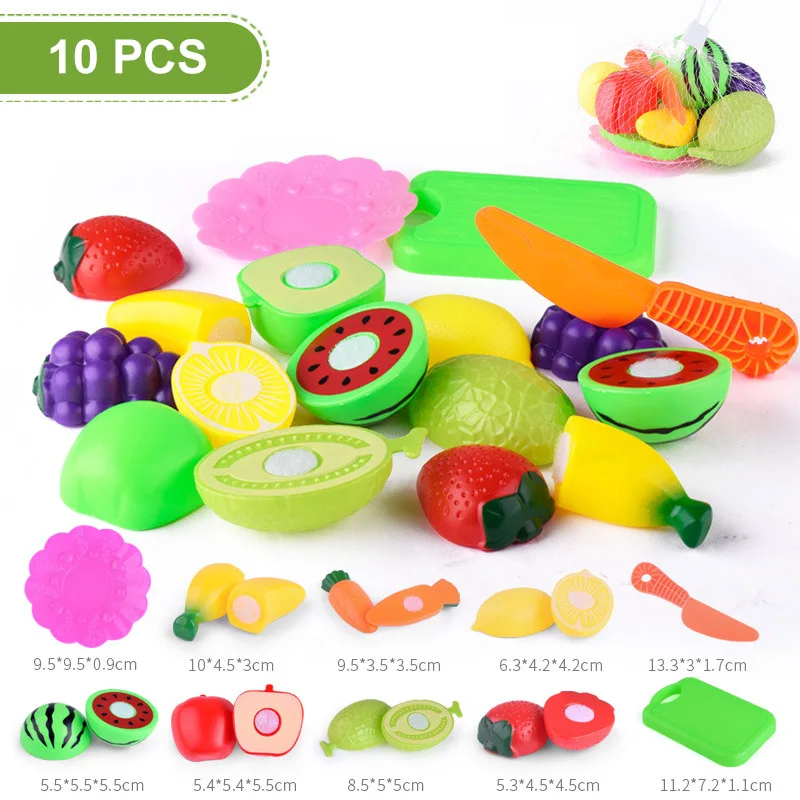 1 комплект Дети Девочка ролевые игры искусственные фрукты, овощи подарок забавная игра YH-17 - Цвет: 10pcs