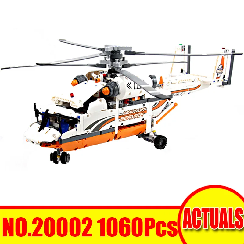 1060Pcs 20002 Lepin Technic Figures Heavy Lift Helicopter Model Kit Building Blocks Bricks Set Toy For Children Compatible 42052