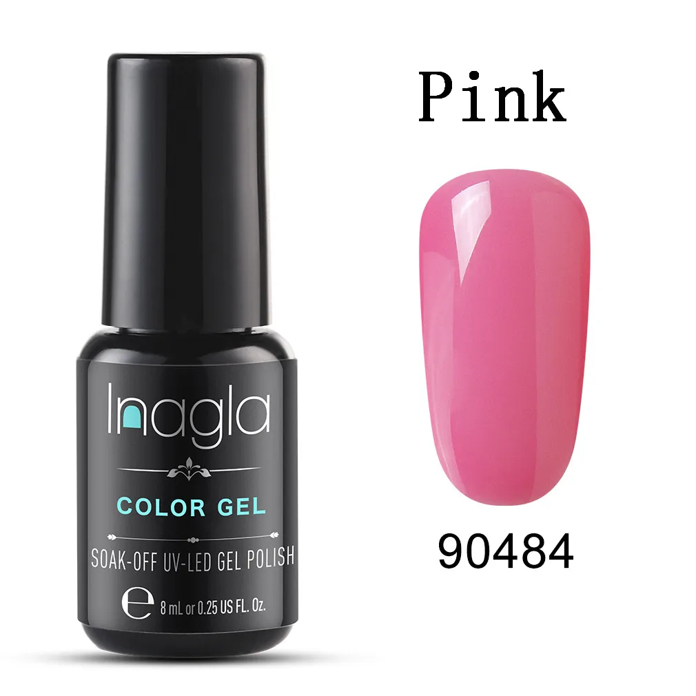 Inagla 8 мл УФ-гель для ногтей чистый цвет светодиодный Гель-лак замачиваемый Гель-лак Полупостоянный Гибридный лак Lucky Crismas - Цвет: 90484