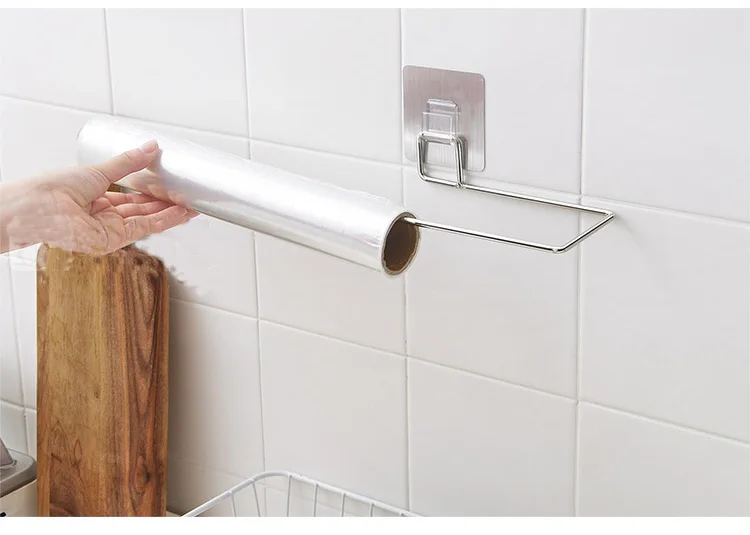 Держатель для бумажных полотенец, самоклеющаяся вешалка для кухонного шкафа, настенная вешалка для туалетной салфетки, органайзер, вешалка для ванной комнаты, гаражная вешалка