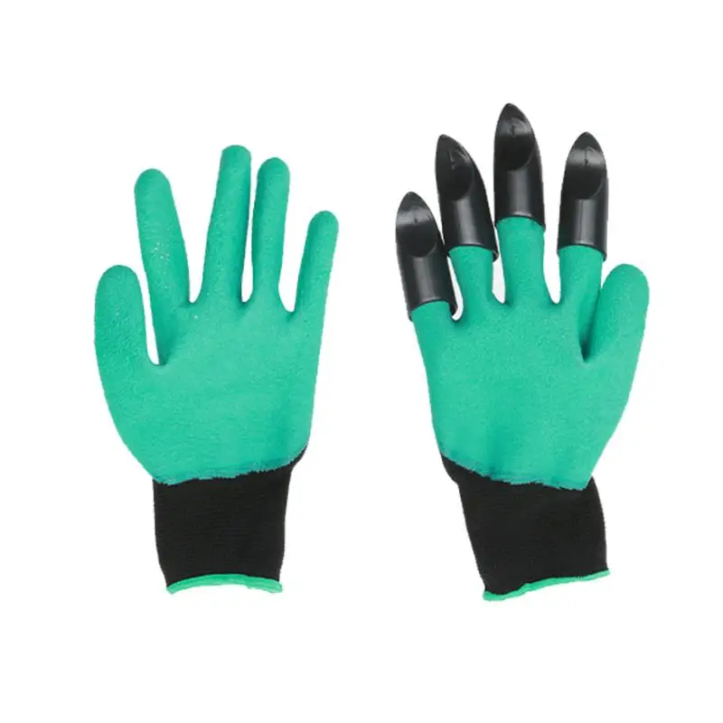 1 пара садовые перчатки с когтями 4 ABS кончики пальцев резиновые полиэфирные строители садовые рабочие латексные перчатки Пластиковые Когти для копания