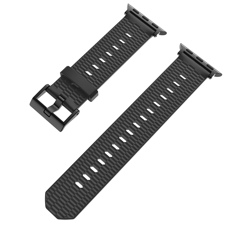 Ремешок 38 мм 42 мм для умных часов Apple iWatch, браслет, аксессуары, силиконовый ремешок для Apple iWatch, браслеты - Цвет: Black