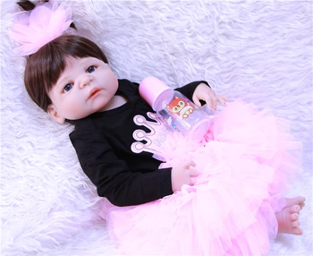 

NPK 23"full body silicone reborn baby dolls girl body soft BJD doll kids gift Bebes reborn com corpo de silicone menina boneca
