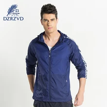 DZRZVD Лето Для мужчин с капюшоном Quick Dry Защита от солнца-защиты куртка Открытый Пеший Туризм водонепроницаемый ультра-тонкий дышащий кожи Пальто для будущих мам бурелом