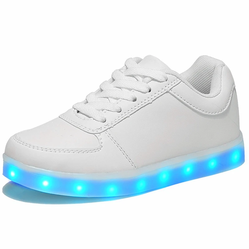 LED Luminous 7 Colors Light Up Shoes USB Charge Children Boys Girls Sneaker TN2F 