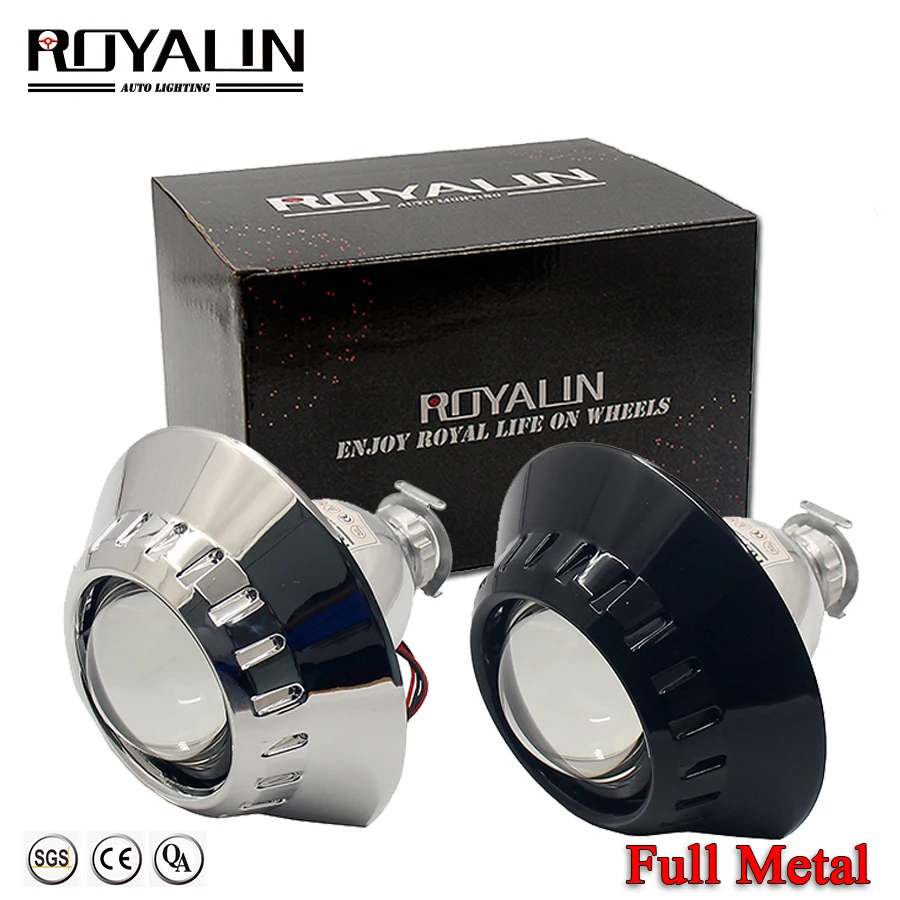 ROYALIN мини би ксеноновые H1 объектив проектора w/E46-R Расширенный кожухи для BMW M3 E90/E91/E92/E93 ZKW E46 компактный H1 H4 H7 огни
