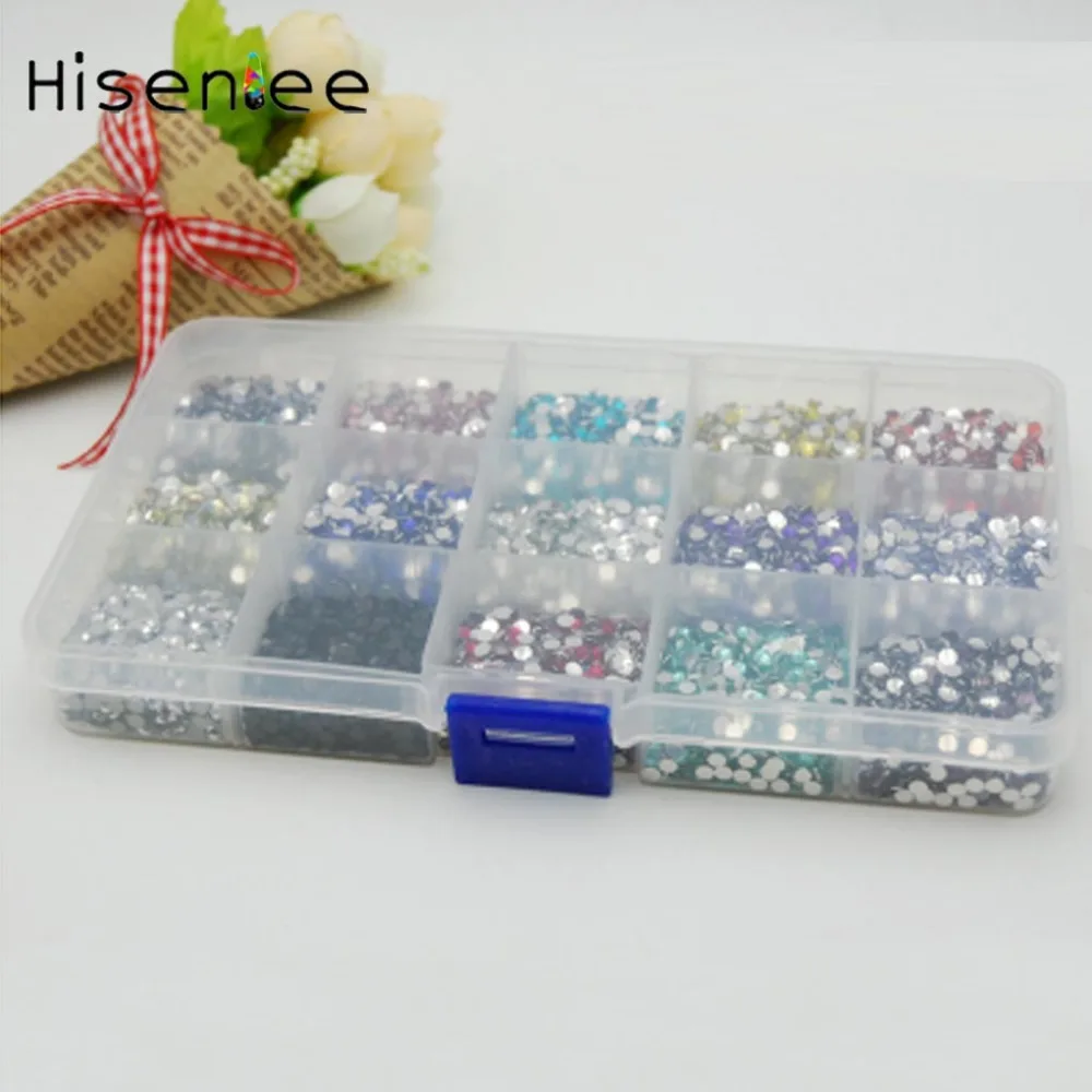 

1Box 2MM 3MM 3D Transparent Rectangular Storage Box Decoration Multi-Color Resin 15000PCS Colorful Fashion Nail Art DIY Design