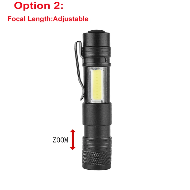 Портативный мини алюминиевый Q5 светодиодный светильник-вспышка XPE& COB рабочий светильник lanterna мощный фонарь-ручка с 4 режимами использования 14500 или AA - Испускаемый цвет: Option B
