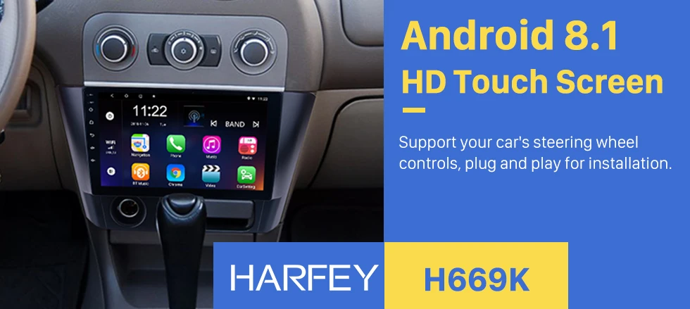 Flash Deal Harfey Android 8.1 9" Car Radio Multimedia Player GPS Head Unit For 2014 2015 2016 Mitsubishi Lancer Support DVR Wifi Bluethooth 0