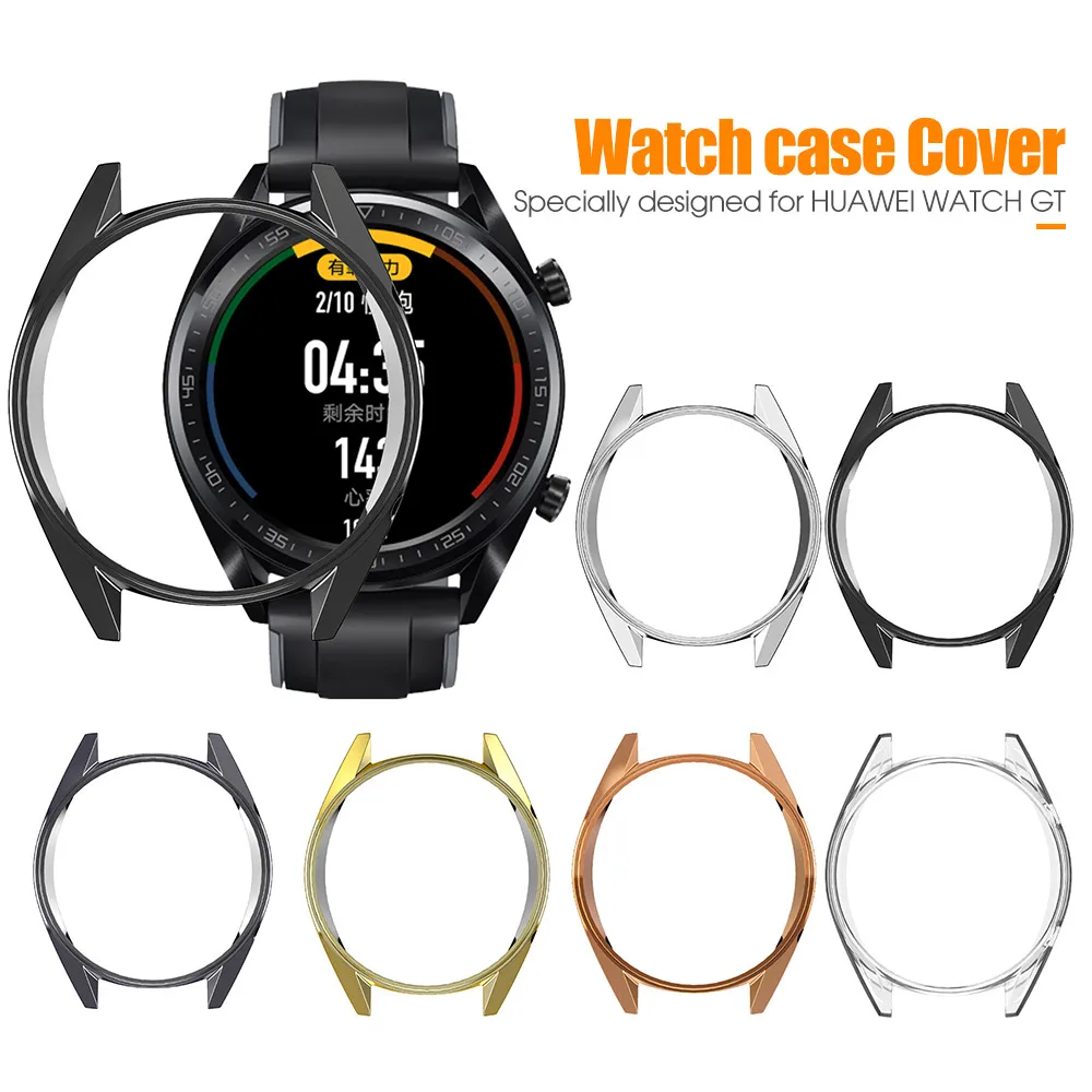 

Plating TPU Slim Smart Watch Protective Case Cover for Huawei Watch GT Half Protector Frame Smartwatch Accessories
