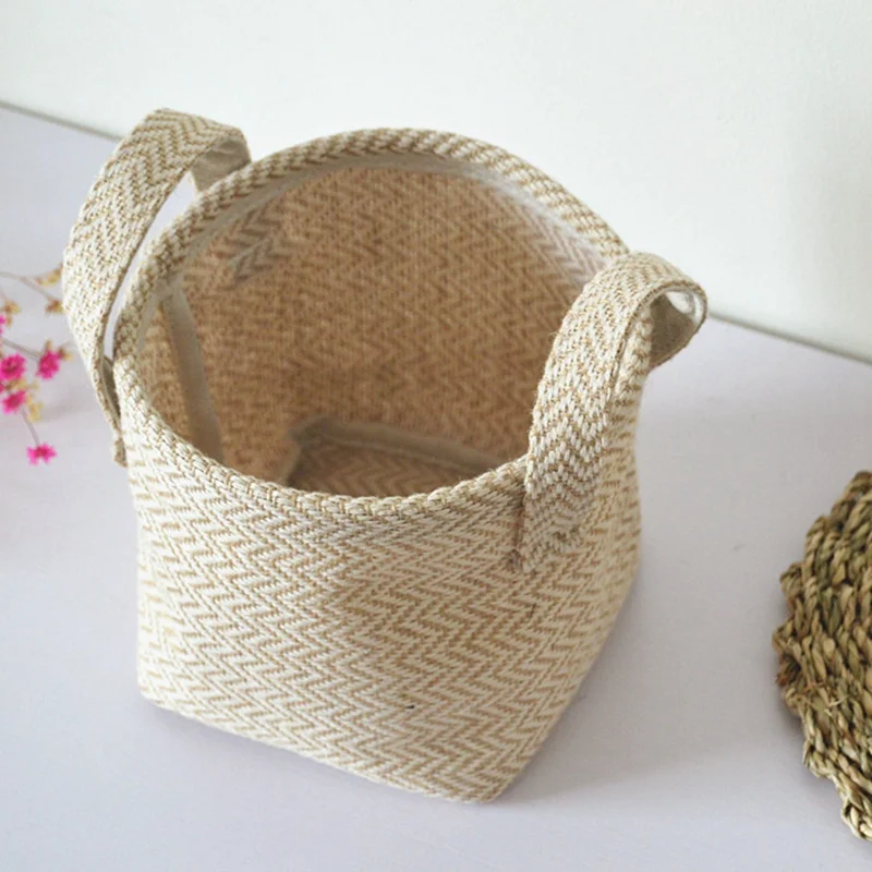 Бытовой DIY ручной работы плетеный цветочный горшок джутовая корзина для хранения одежды держатель для мелочей нижнее белье игрушка