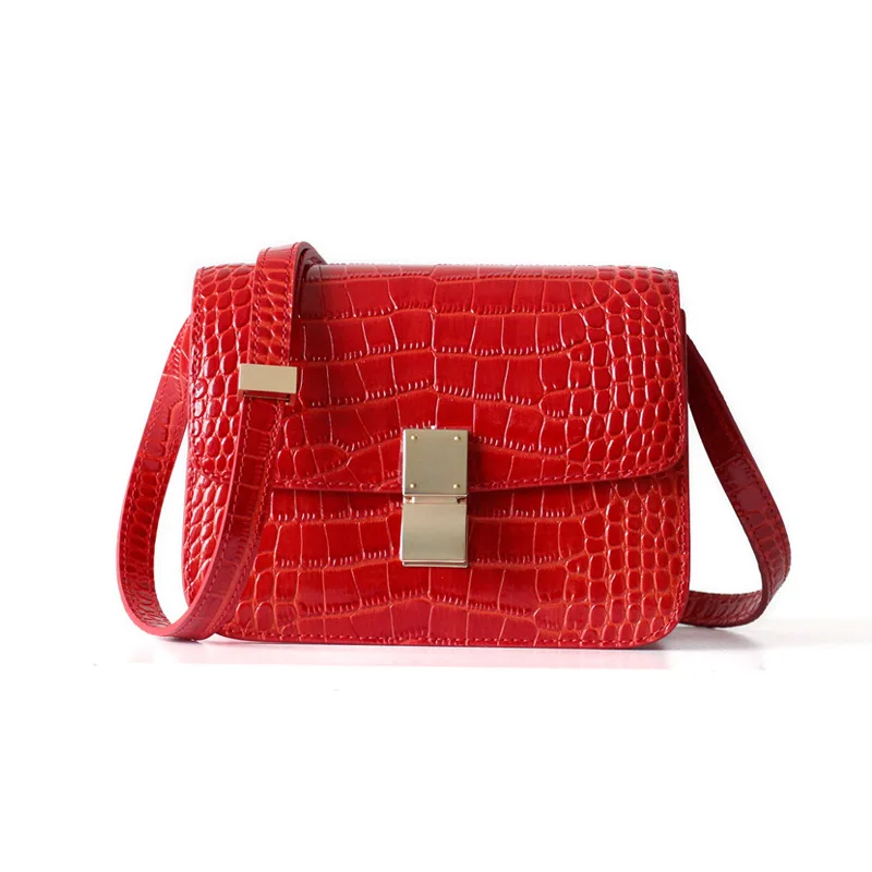 

Genuine Leather Handbags For Women Alligator Fashion Famous Luxury Brands Designer Style Shoulder Bags Crossbody Bags Box Bag