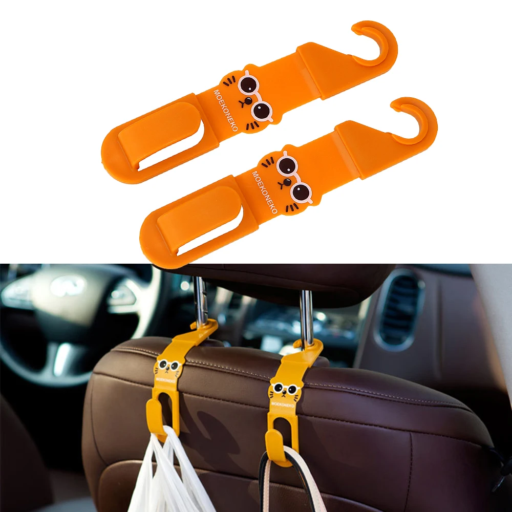 1 Pair Car Back Seat Headrest Clip Organizer Auto Fastener Clip Cute