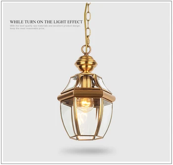 

Full copper small pendant lamps balcony corridors light for home decoration