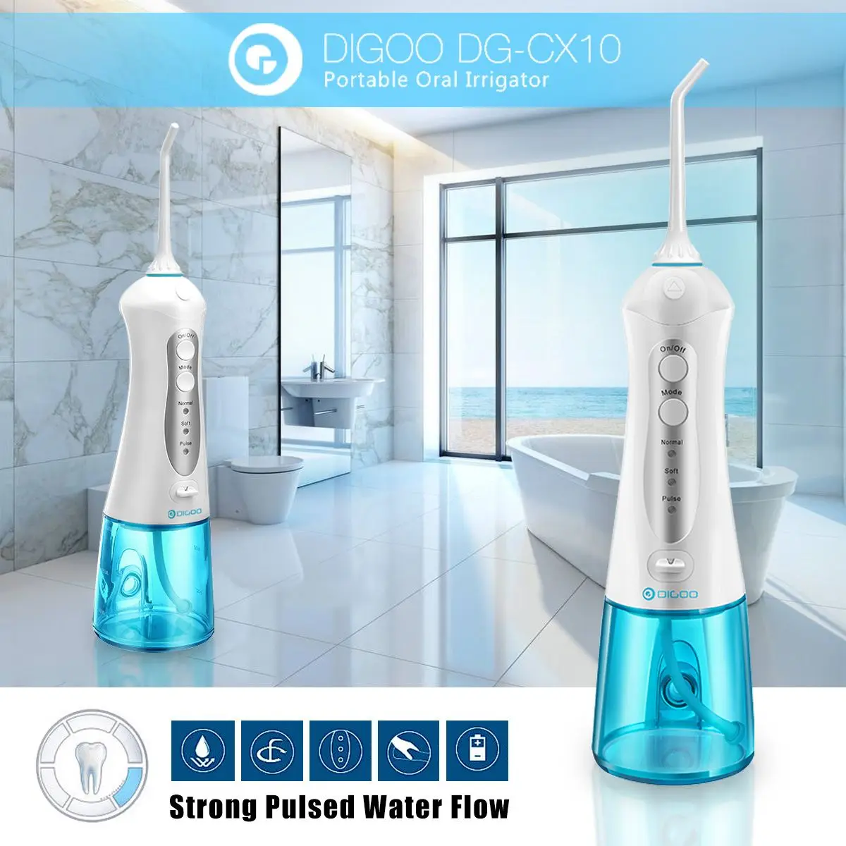 

DIGOO 220ml Electric Oral Irrigator Water Dental Flosser Dental Teeth Care Toothbrush Dental SPA 3 mode Waterproof Cleaner