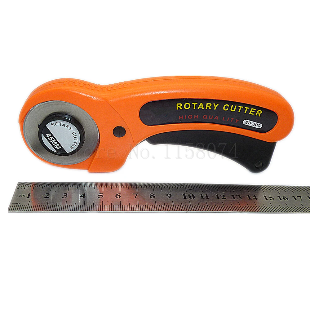 45mm Rotary Cutter Premium Quilters Sewing Fabric Craft Quilting Manual Cutting Tool With 5pc 45MM Refill Replacement Blades Set