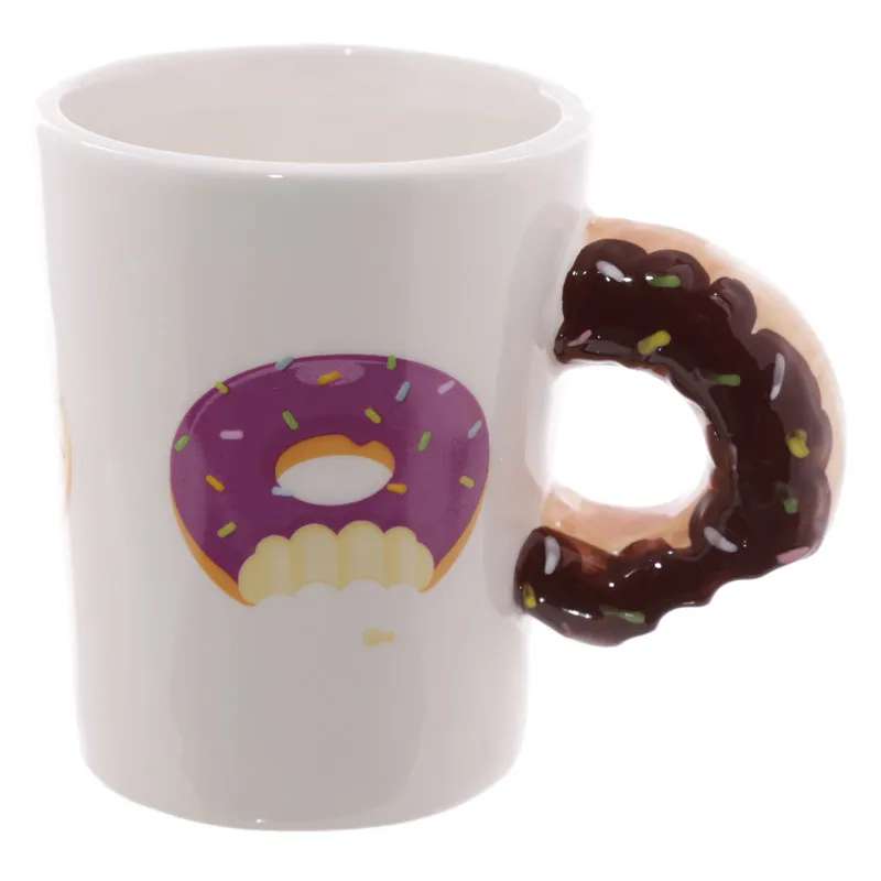 1Piece The Donut Mug Delicious Pink Icing Chocolate Doughnut Coffee Mug