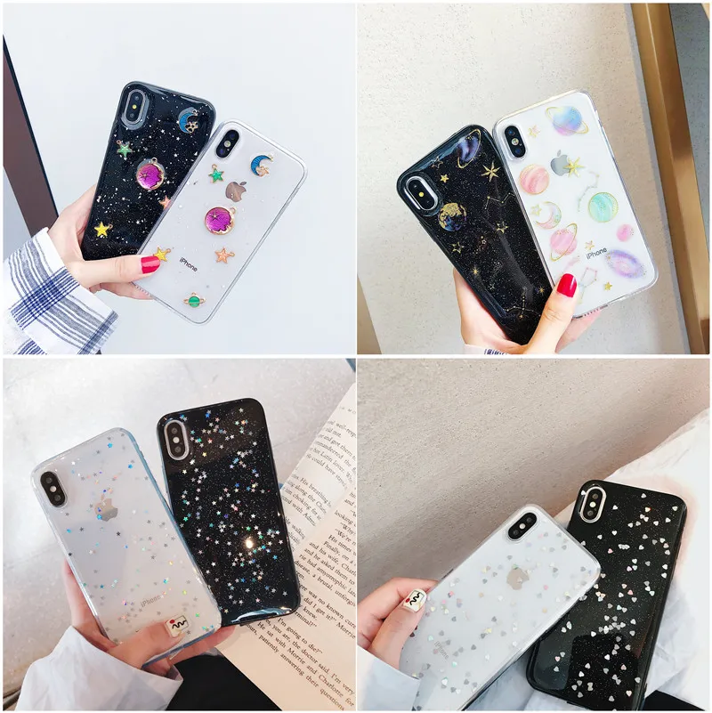 

Luxury 3D Universe Starry Sky Shining Phone Case For iPhone 6 6S 7 8 Plus X XS Max XR Cases Soft Silicon TPU Back Cover Coque