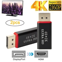 Feniores 2 шт. DP to HDMI конвертер 4 K* 2 K 30 Гц видео аудио разъем Дисплей Порты и разъёмы к HDMI адаптер Женский на обоих концах для подключения внешних устройств к HDTV ПК A20