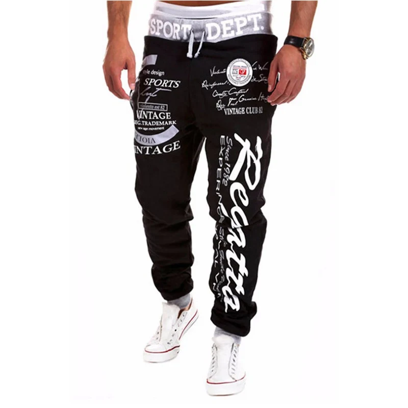 TJWLKJ 2019 Hip Hop Streetwear Sweat Pants Mens Letter Printing Harem Cool Long Pants Joggers Wear Plus Size M-XXXL Drawstring
