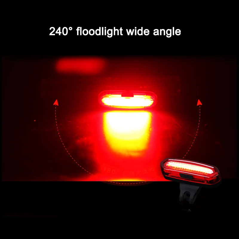 Top 1 Pcs Bicycle Rear Light Cob 6 Modes Rechargeable USB Safety Taillight Cycling Waterproof Tail Light YS-BUY 5