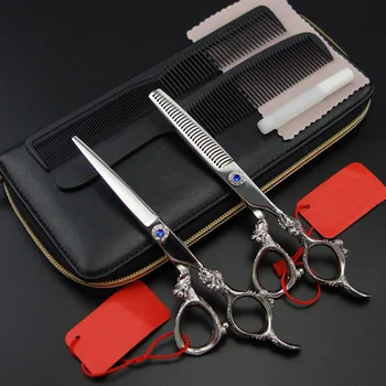 

6 inch Purple Dragon Professional Hair scissors set,Cutting scissors & Thinning scissors,big dragon handle,shears,S437