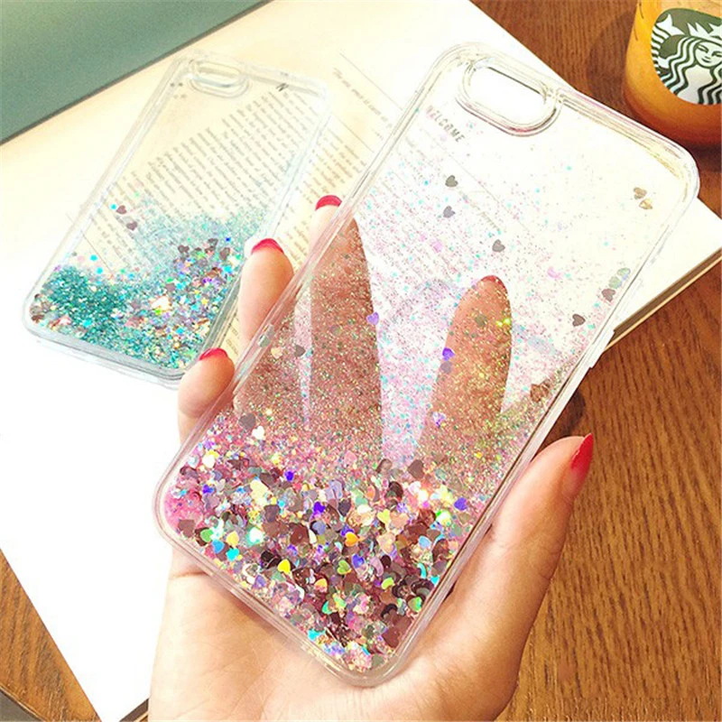 

5 S Love Heart Glitter Dynamic Liquid Quicksand Cases for iPhone 7 Cases 5 5s SE 6s for iPhone 6 Case 7 Plus Soft Silicon Case