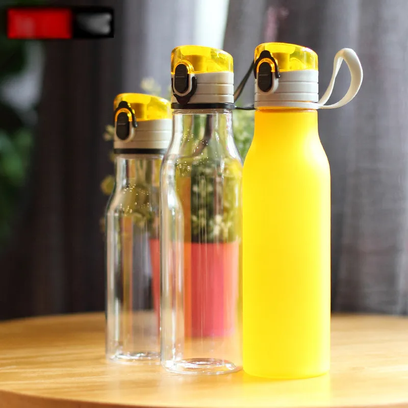 Universal frosted cup wholesale plastic cup sports water bottle cylindrical solid color black Travel Cup Carry Loop Apr10 (3)