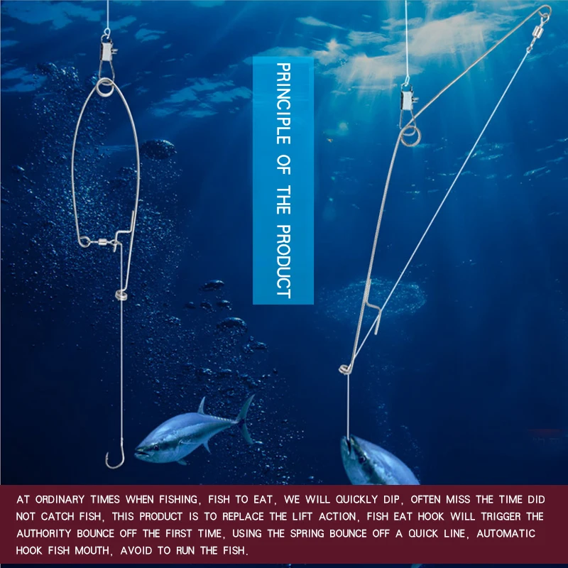 

Automatic Fishing Hook Lazy Person Stainless Steel Fish Hook Universal Full Speed All The Water Fish Accessories